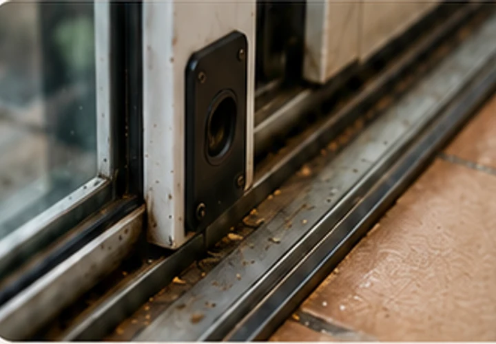 Sliding patio door panel sitting unevenly in its track